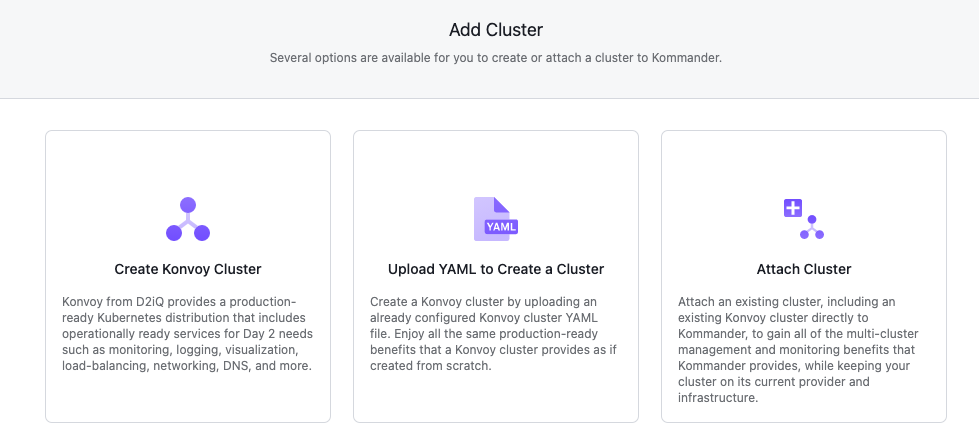 Add Cluster Options