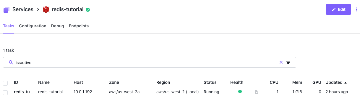 Checking the Redis details