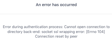 SSL connection error