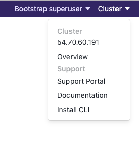 Cluster menu