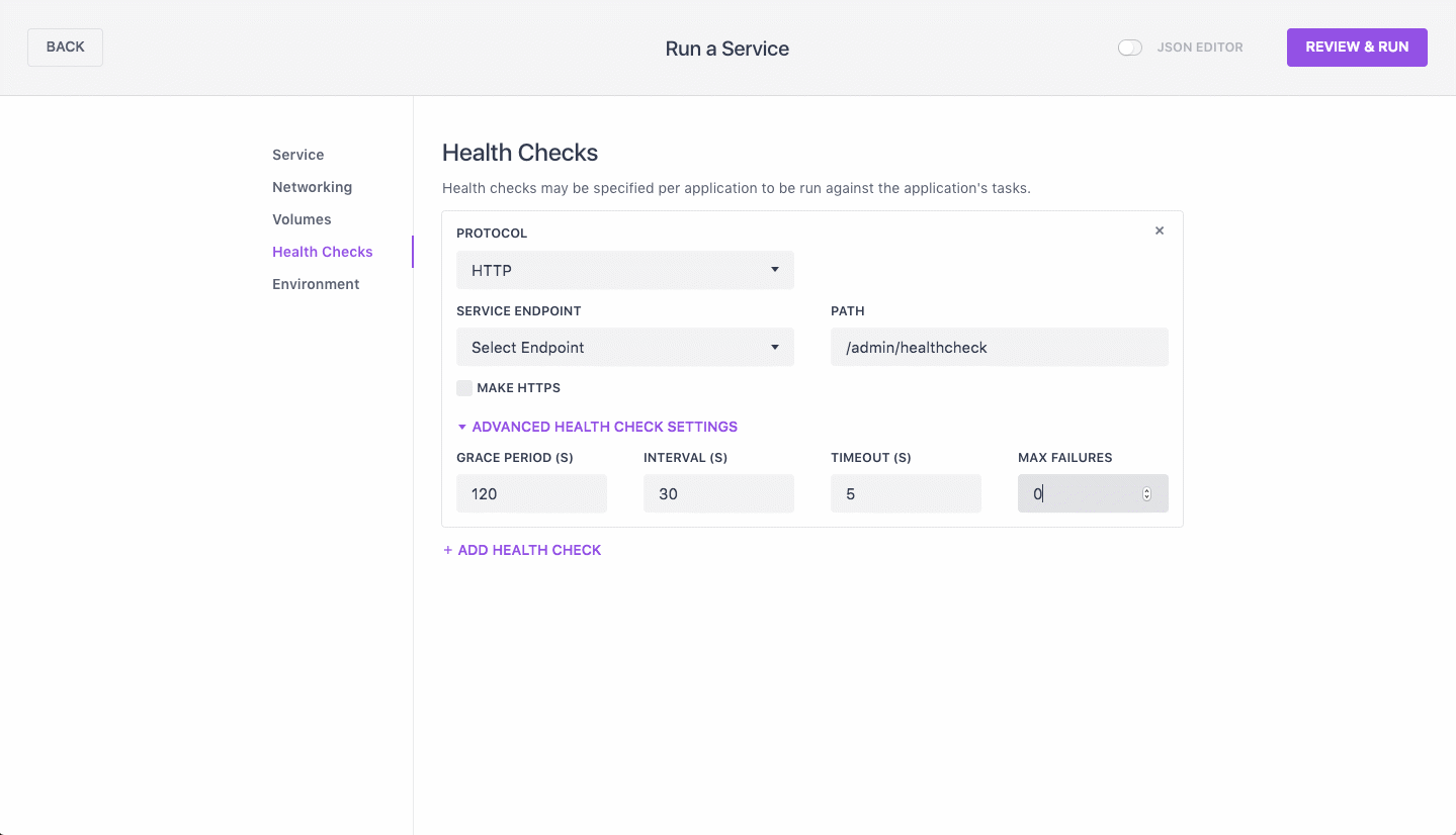 GUI health check