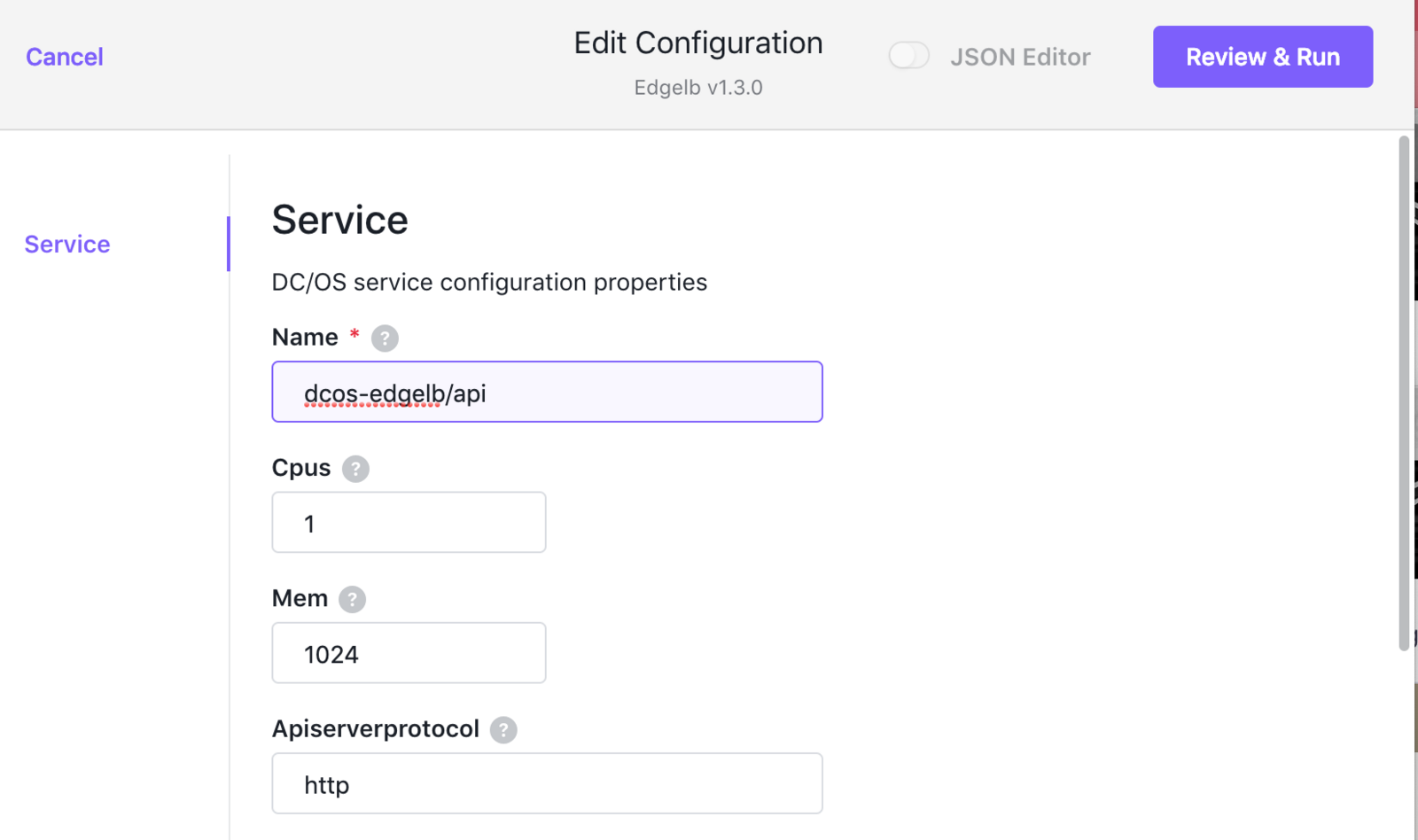 Configuring Edge-LB API settings